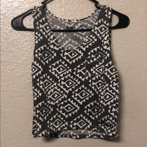 Grey & white crop top